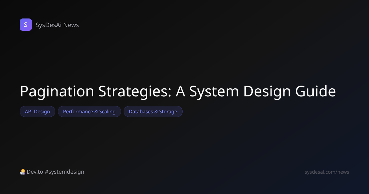 Pagination Strategies: A System Design Guide | SysDesAi