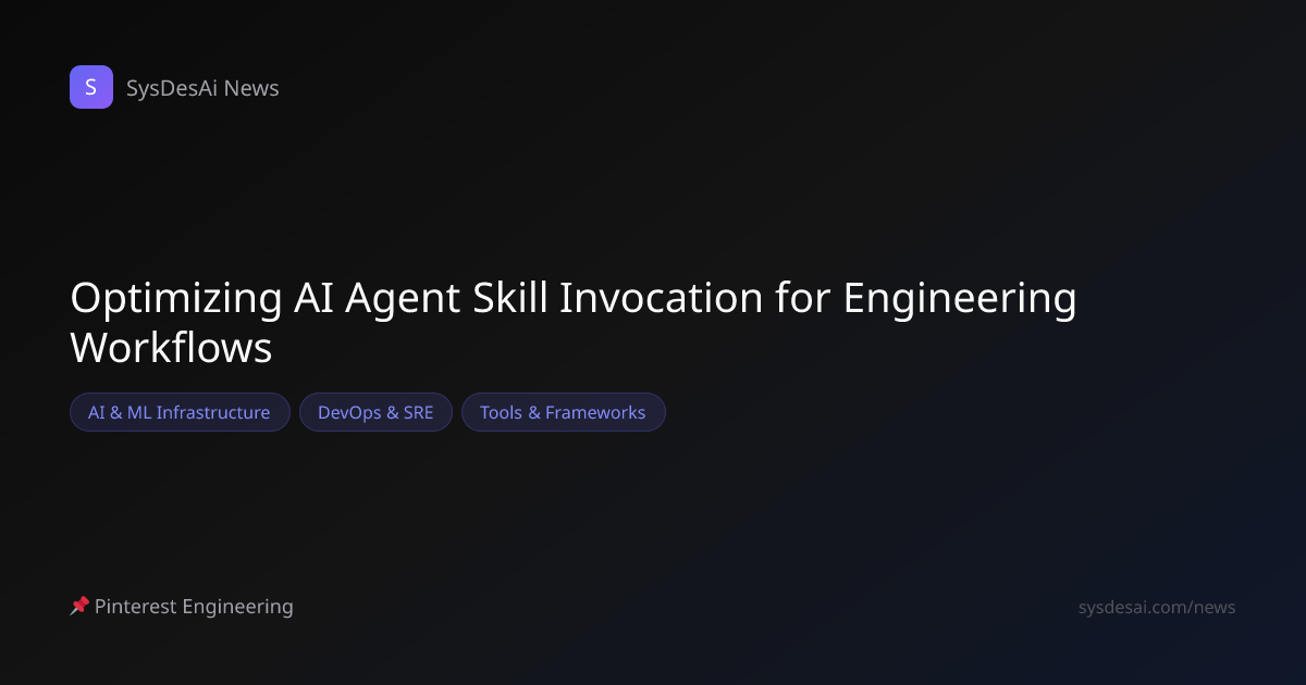 Optimizing AI Agent Skill Invocation for Engineering Workflows | SysDesAi