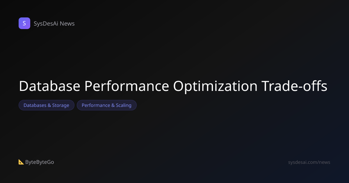 Database Performance Optimization Trade-offs | SysDesAi