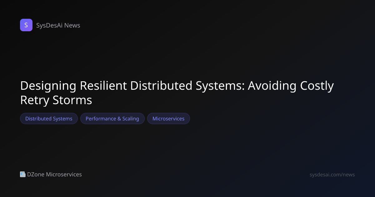 Designing Resilient Distributed Systems: Avoiding Costly Retry Storms ...